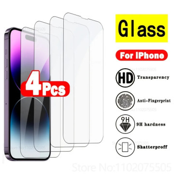 4 Ecrans Protecteur Verre Trempe Incassable pour iPhone 