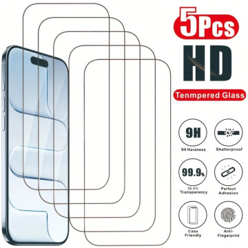 5 Protection Ecran Verre Trempe Anti Rayure pour iPhone 