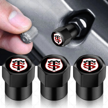 Stade Toulousain 4 Bouchons Valve Alu pour Pneus Auto Moto