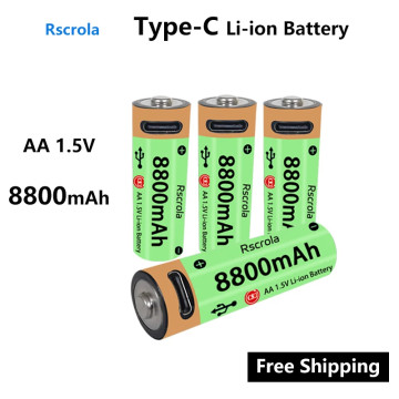 Piles AA Li-ion Rechargeable USB-C 8800mAh