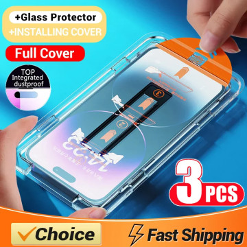 3 Ecran Protecteur Verre + Gabarit Pose pour iPhone
