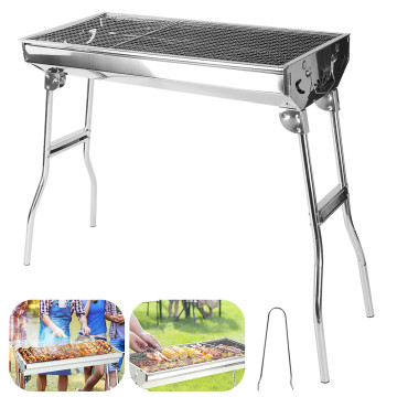 Grand BBQ Barbecue Grill Pliant Acier Inox