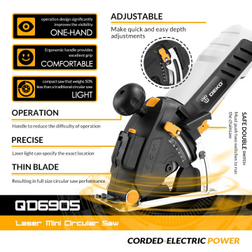 Mini Scie Circulaire Pro Laser 4200t/mn en Box