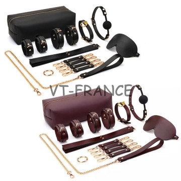 Kit Bondage BDSM Cuir Metal 