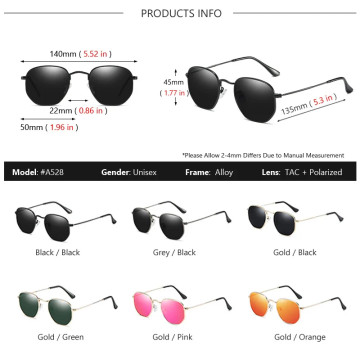 Lunettes de Soleil Femme Hexagonales Polarisee HD