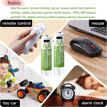 Piles 9V 6F22 Li-ion Rechargeable USB-C 1200mAh