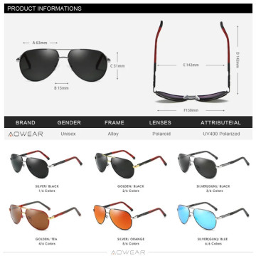 Lunettes de Soleil Aviation Polarisee HD
