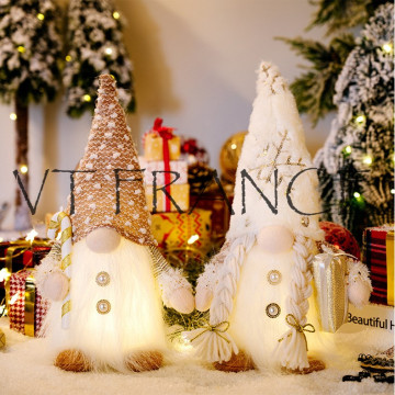 Poupee Lutin Gnome Elfe de Noel 30cm a LED