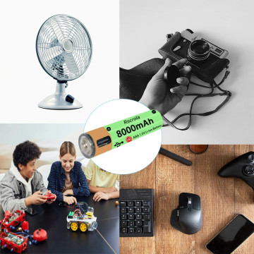 Piles AAA Li-ion Rechargeable USB-C 8000mAh