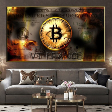 Peinture sur Toile Impression HD Bitcoin BTC