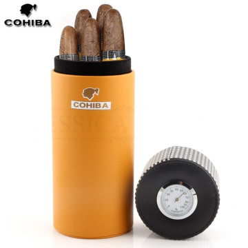 Etui a Cigare Rond COHIBA avec Humidificateur