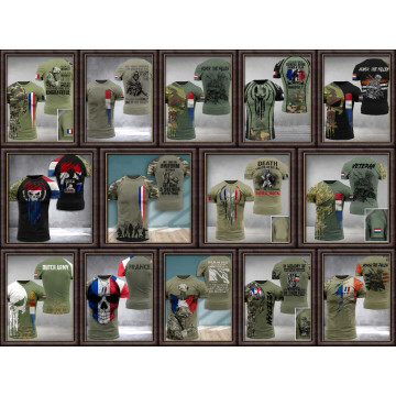 Armee France Maillot T-Shirt Sport Terrain