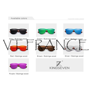 KINGSEVEN Lunettes Soleil Polarisee Wooden