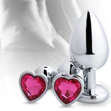 Plug Anal Inox avec Diamant Coeur 