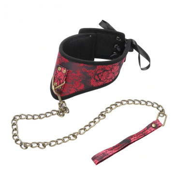 Collier Laisse Tissu Bondage BDSM