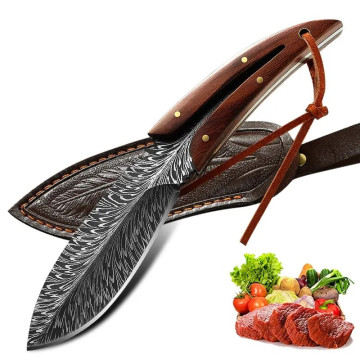 Couteau Chasse Camping Cuisine Etui Cuir