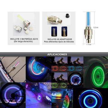 LED Bouchon Valve  Lumineux Auto  Moto Velo Securite