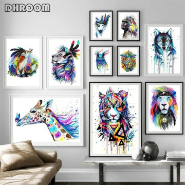 Tableau Peinture Impression sur Toile Animaux Abstrait