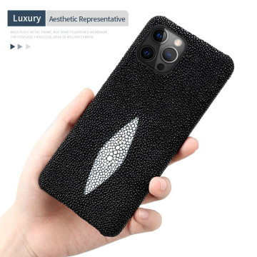 Coque Luxe iPhone Cuir Raie Stingray Galuchat