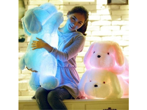 Chien Peluche 50cm Lumineux LED