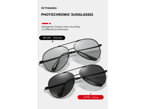 Lunettes de Soleil Polarise Photochromique Aviation