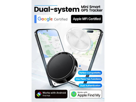 Traceur GPS Bluetooth compatible 2 Systèmes Apple iOS Android
