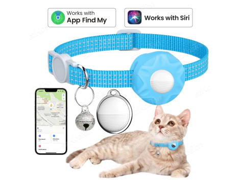 Collier Chat GPS Smart AirTag pour iPhone Apple Find My 