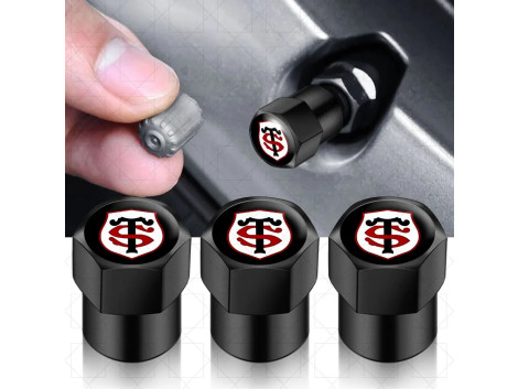 Stade Toulousain 4 Bouchons Valve Alu pour Pneus Auto Moto