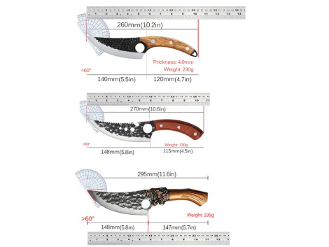 Couteau Pro Chasse Cuisine Chef  Forge Main Martele