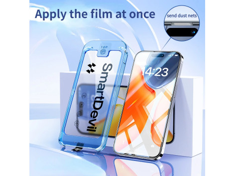 2 Ecran Protecteur Verre + Gabarit Pose pour iPhone 15