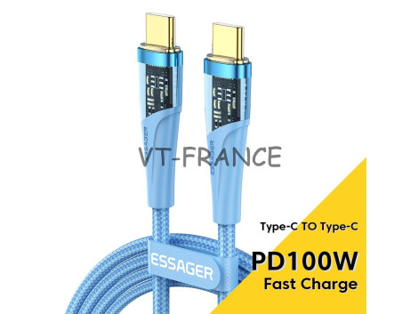 Cable USB Type C a C Charge Rapide 100W