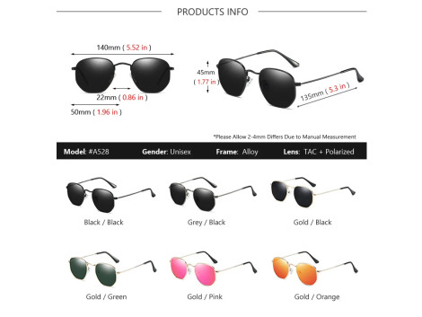 Lunettes de Soleil Femme Hexagonales Polarisee HD