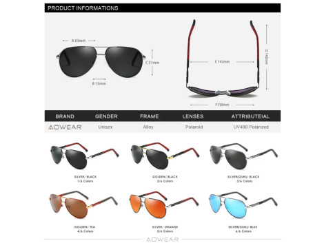 Lunettes de Soleil Aviation Polarisee HD