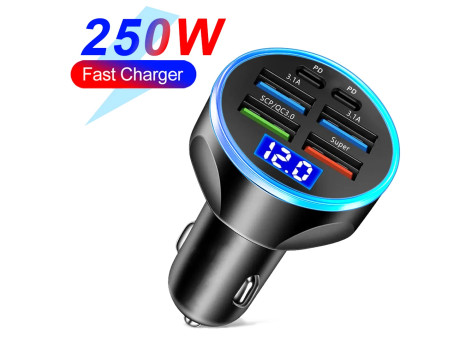 Chargeur USB Rapide Voiture 250w 6 ports