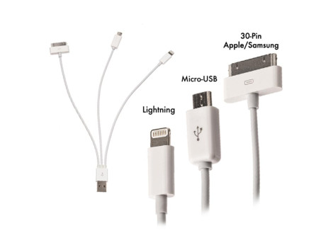Cable 4 en 1 Charge   USB pour iPhone iPad Samsung Tablette