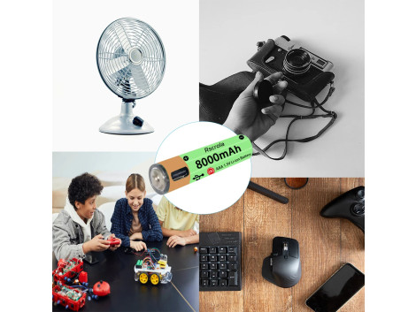 Piles AAA Li-ion Rechargeable USB-C 8000mAh