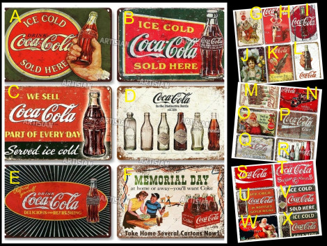 Plaque Metal Vintage Coca Cola