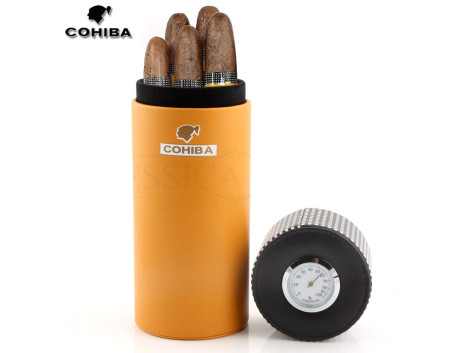 Etui a Cigare Rond COHIBA avec Humidificateur