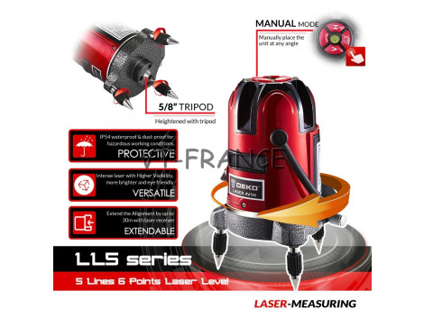 Niveau Laser Rotatif 360 Auto Nivelant 6 Points