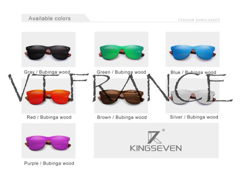 KINGSEVEN Lunettes Soleil Polarisee Wooden