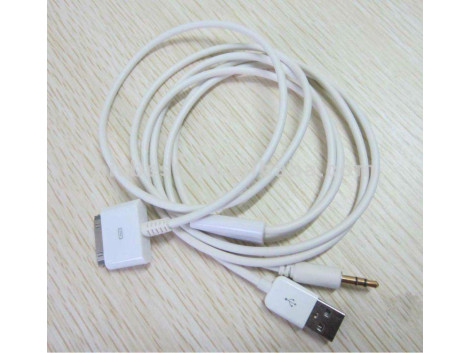 Cable Audio Jack USB Dock 30 pin Micro USB pour  iPhone Ipad  Samsung
