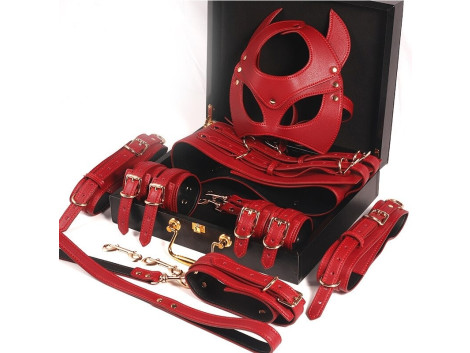 Kit Luxe Cuir PU Bondage BDSM 