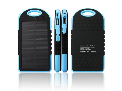 Chargeur Solaire Batterie 12000 mAh 2 USB 2.1A Etanche Anti Choc pour iPhone iPad iPod Camera 