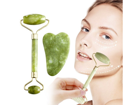Kit Masseur Facial Jade Veritable