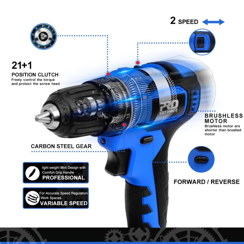 BETENST Perceuse Visseuse Sans Fil 21V, Brushless Visseuse Devisseuse