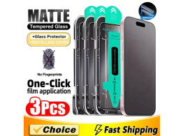 3 Ecran Protecteur Verre Mat + Gabarit Pose pour iPhone