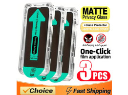 3 Ecran Protecteur Verre Mat Privacy + Gabarit pour iPhone