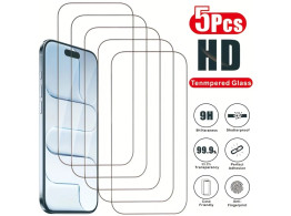 5 Protection Ecran Verre Trempe Anti Rayure pour iPhone 