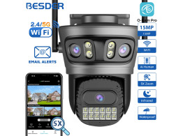 Camera IP Wifi 3 Objectifs PTZ AI Etanche Audio