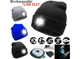 Bonnet Tricote avec Lampe LED Rechargeable